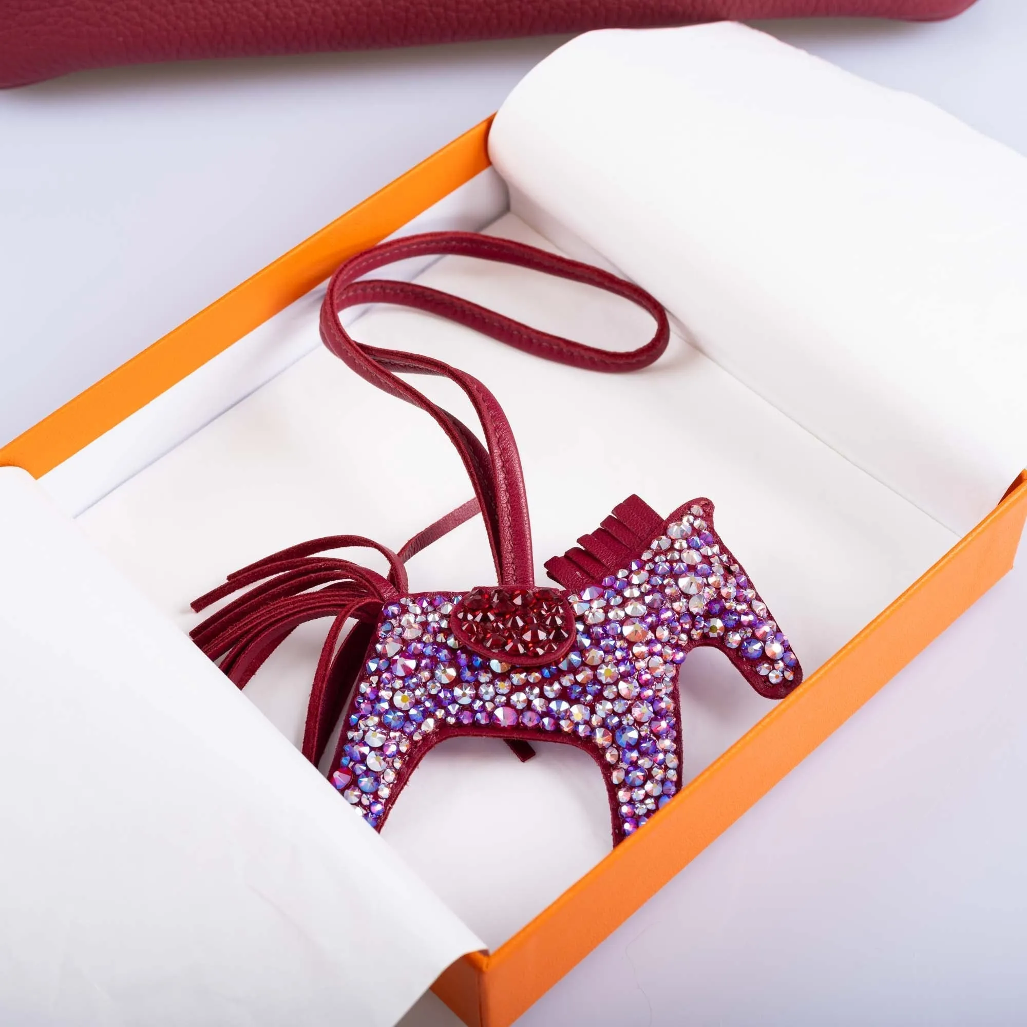 Hermès Rodeo Rubis Bag Charm Custom Swarovski PM