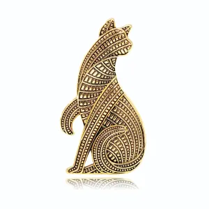 HETICA Vintage Cat Brooch for Women