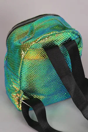 Holographic Snake Mini Backpack