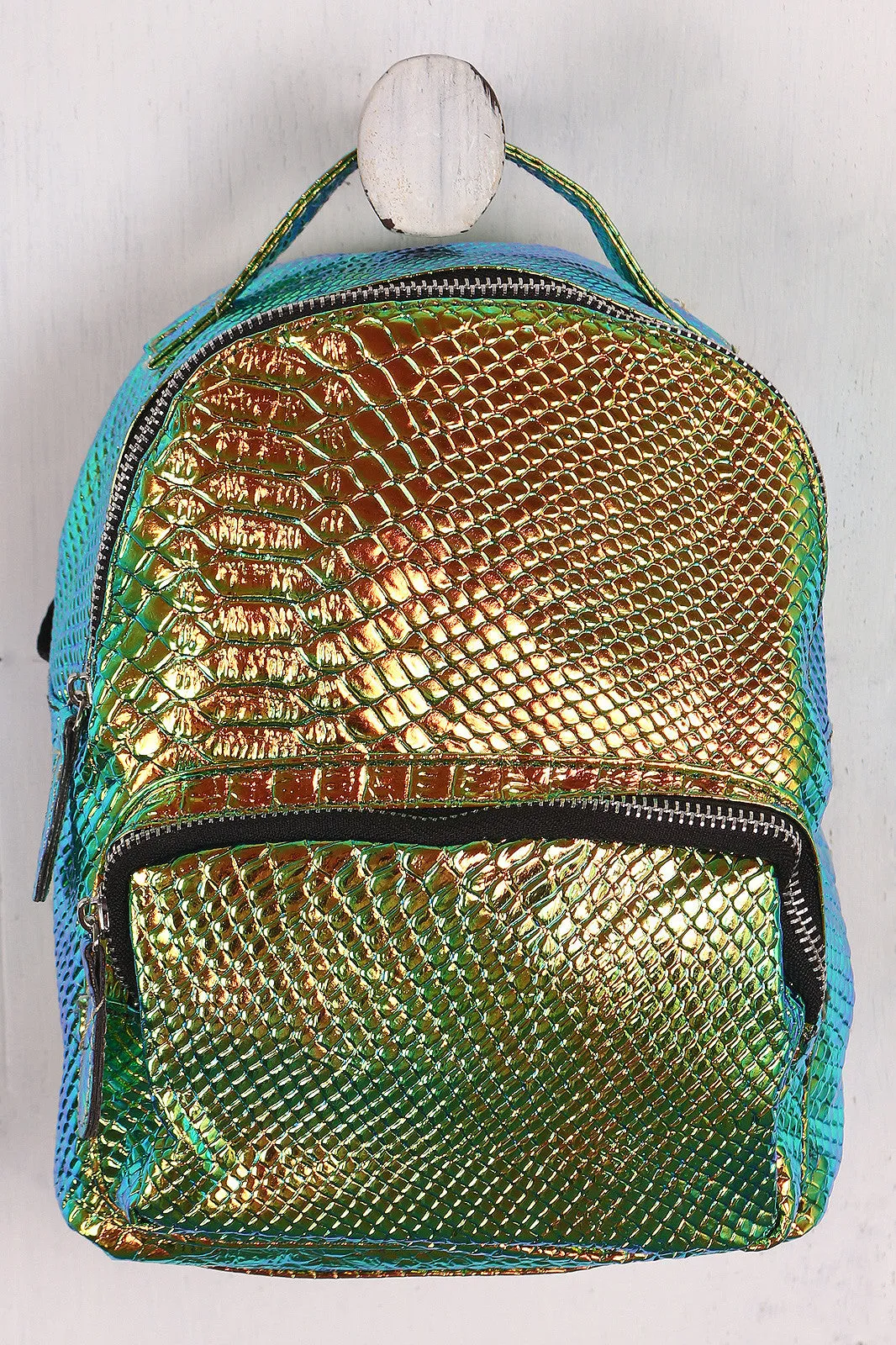 Holographic Snake Mini Backpack