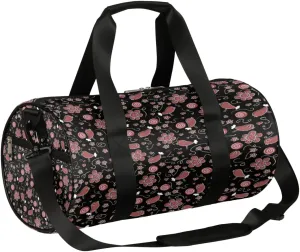 Hot Pink Gym Bag Small Gym Duffel Bags for Men Women Flower Birds Overnight Weekender Bag Lightweight Sport Duffle Bag Carry On Gymbag