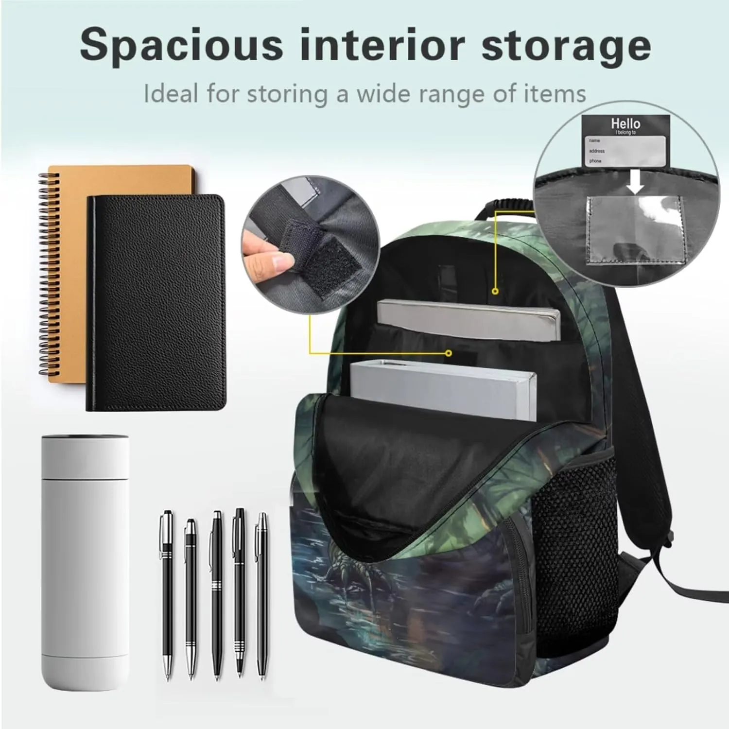 HUGS IDEA Cool Crocodile Backpack for Kids Cool Boys Schoolbag Set with Lunch Box Pencil Case Water Bottle Cover Elementary School Bookbag for 5Th Grade Large Book Bags for Students