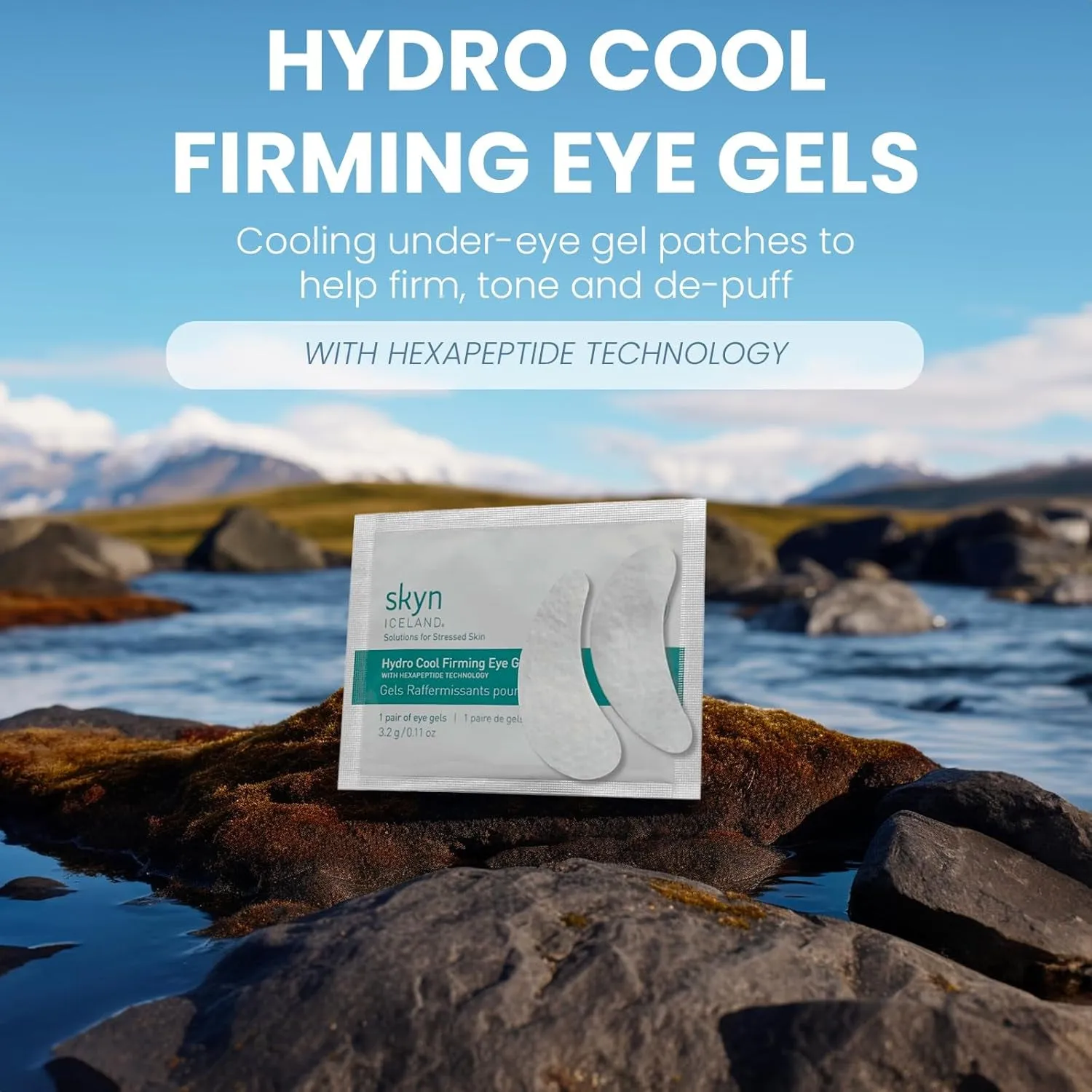 Hydro Cool Firming under Eye Patches. Eye Gel Mask to Firm and Reduce Wrinkles, Fine Lines, Dark Circles, Puffy Eyes & Bags, 4 Pairs