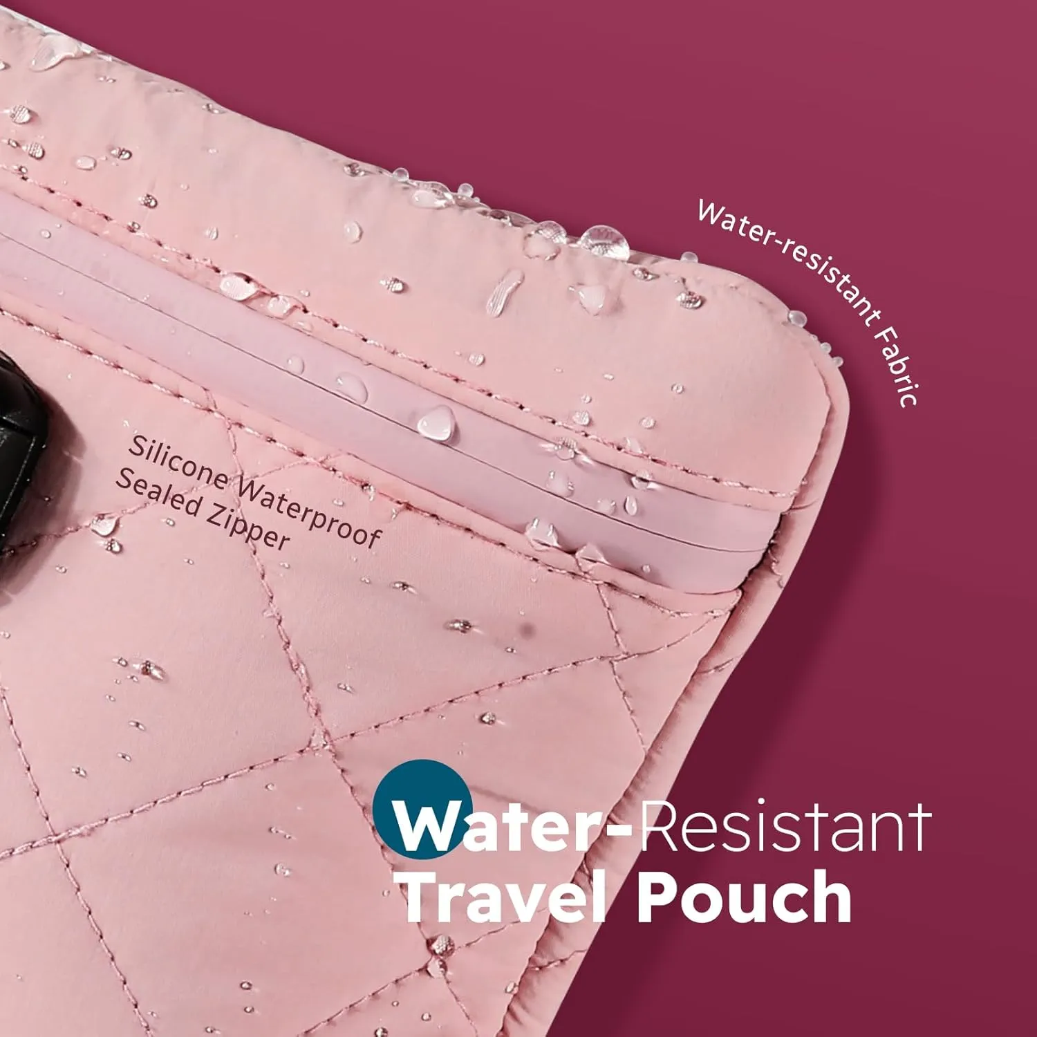 IDEATECH Smell Proof Bag, Quilted Puffer Stash Bag, Smell Proof Container, Security Money Bag with Lock, Odor Proof Storage Bags for Accessories, Travel Scent Locked Pouch, Unique Women Gift(Pink)