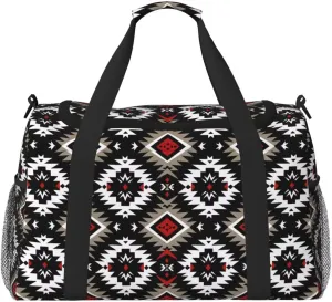 Indian Aztec Weekender Bag Graphic Rustic Country Large Travel Duffel Bag for Women Aztec Boho Western Carry on Overnight Bag Southwestern Ethnic Hospital Bags for Labor