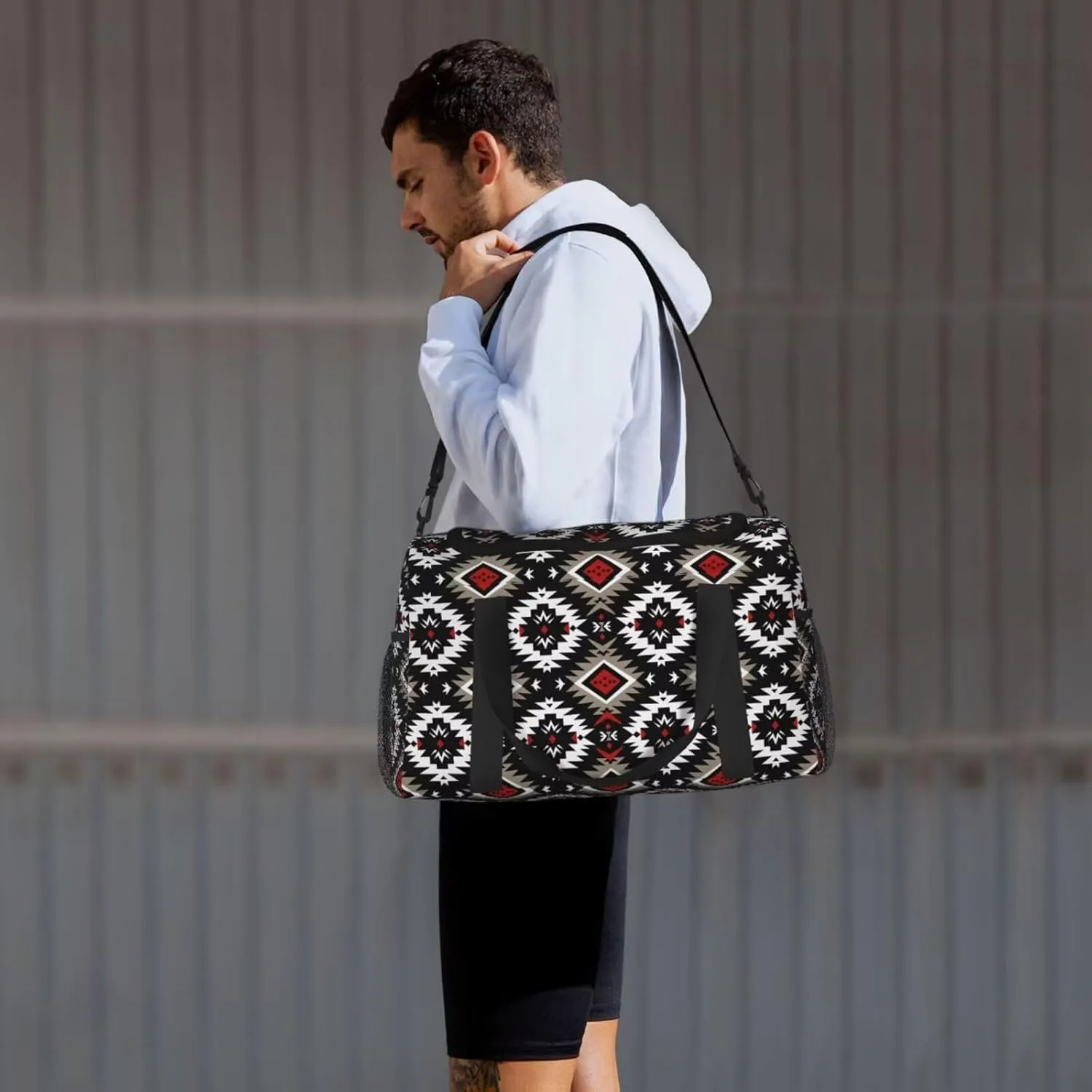 Indian Aztec Weekender Bag Graphic Rustic Country Large Travel Duffel Bag for Women Aztec Boho Western Carry on Overnight Bag Southwestern Ethnic Hospital Bags for Labor