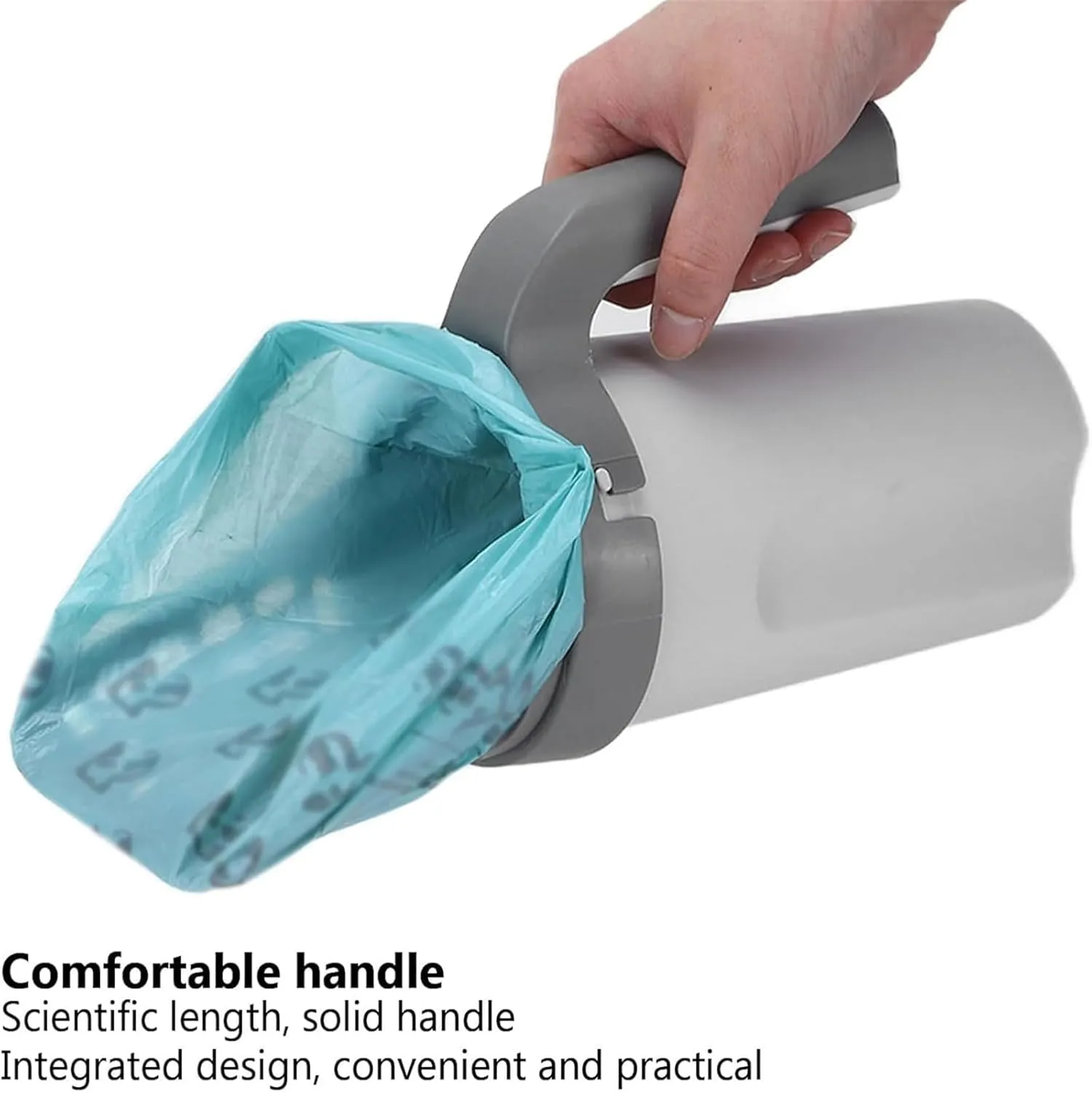 Integrated Cat Litter Scoop, Plentyet Integrated Cat Litter Scoop, Cat Litter Scoop Integrated Detachable Deep Shovel, Includes Rolls of Garbage Bags (1 Shovel 20 Garbage Bags)