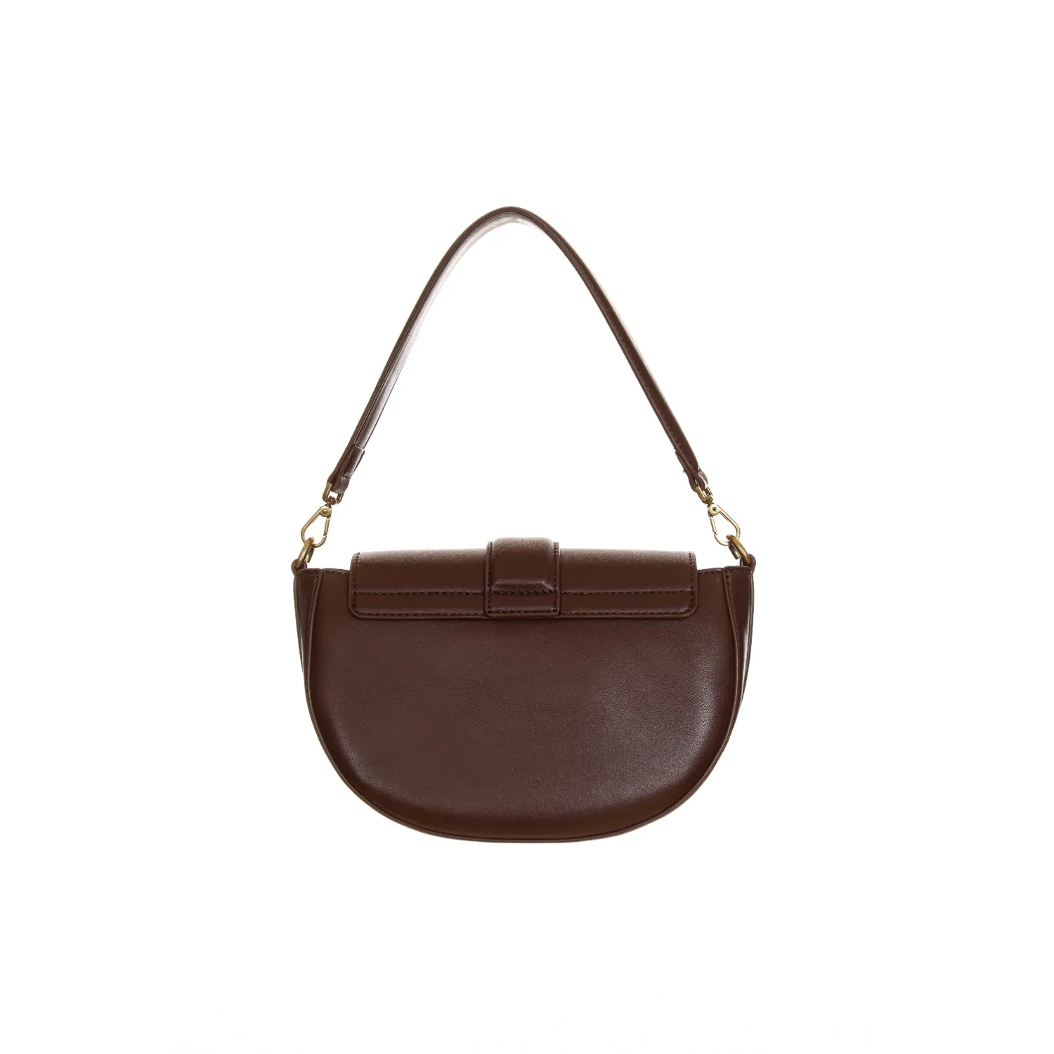 Just Cavalli Women's Coffee Snake Buckle Shoulder Bag