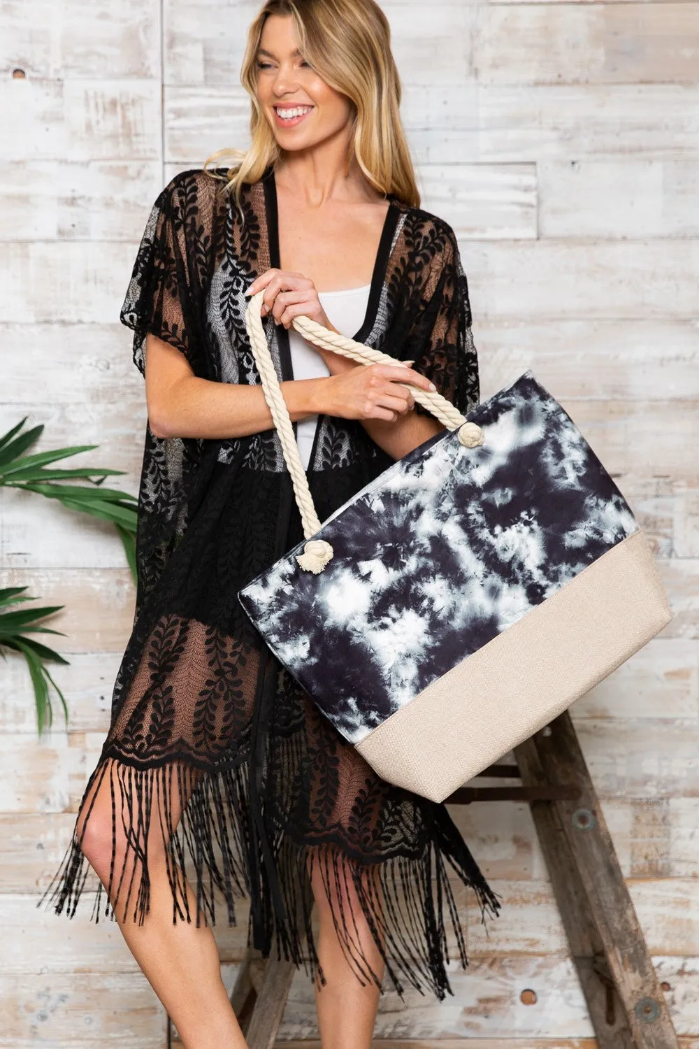 Justin Taylor Tie-Dye Rope Handle Tote