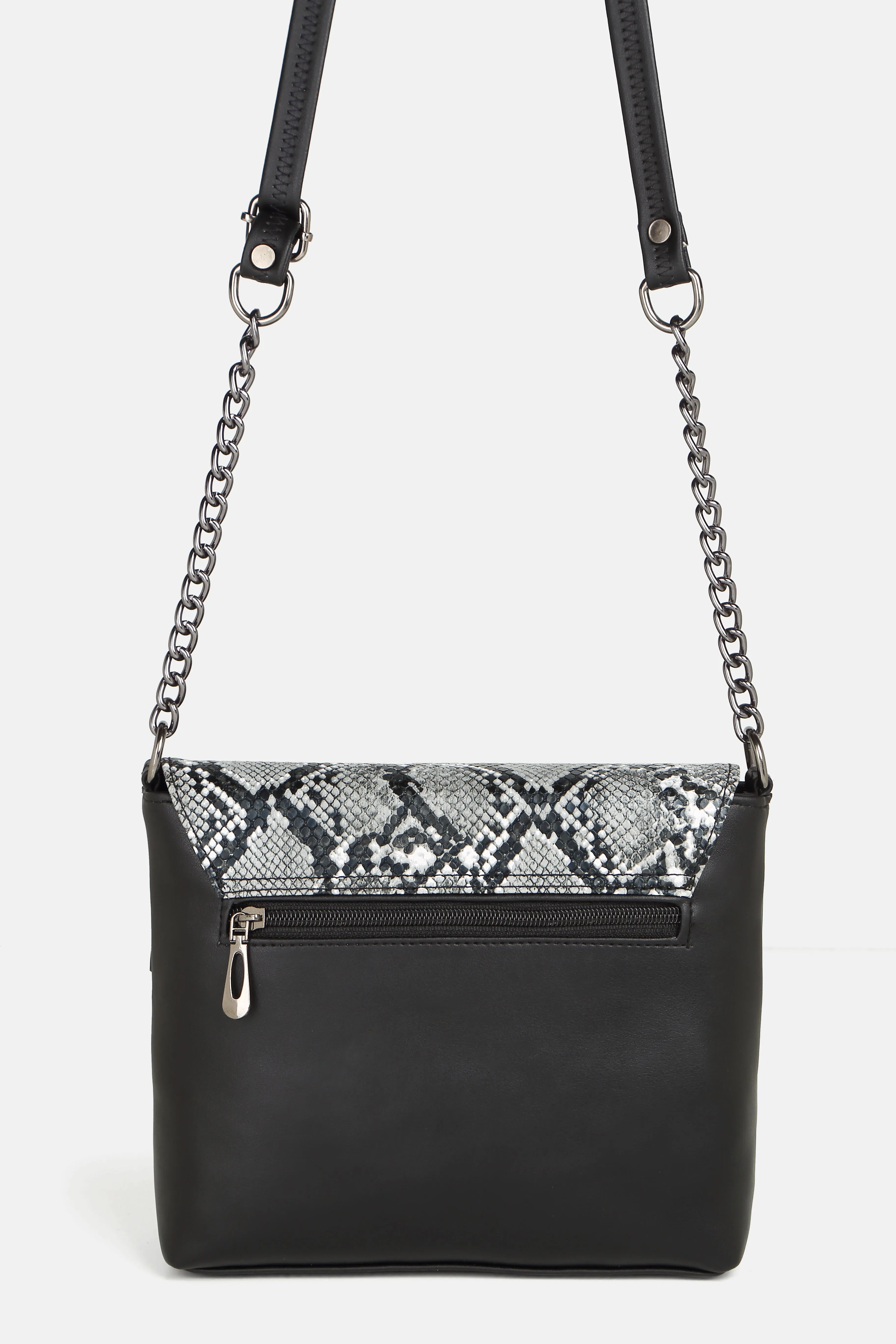 Kassia Sling Bag Carbon Black Snake Printed