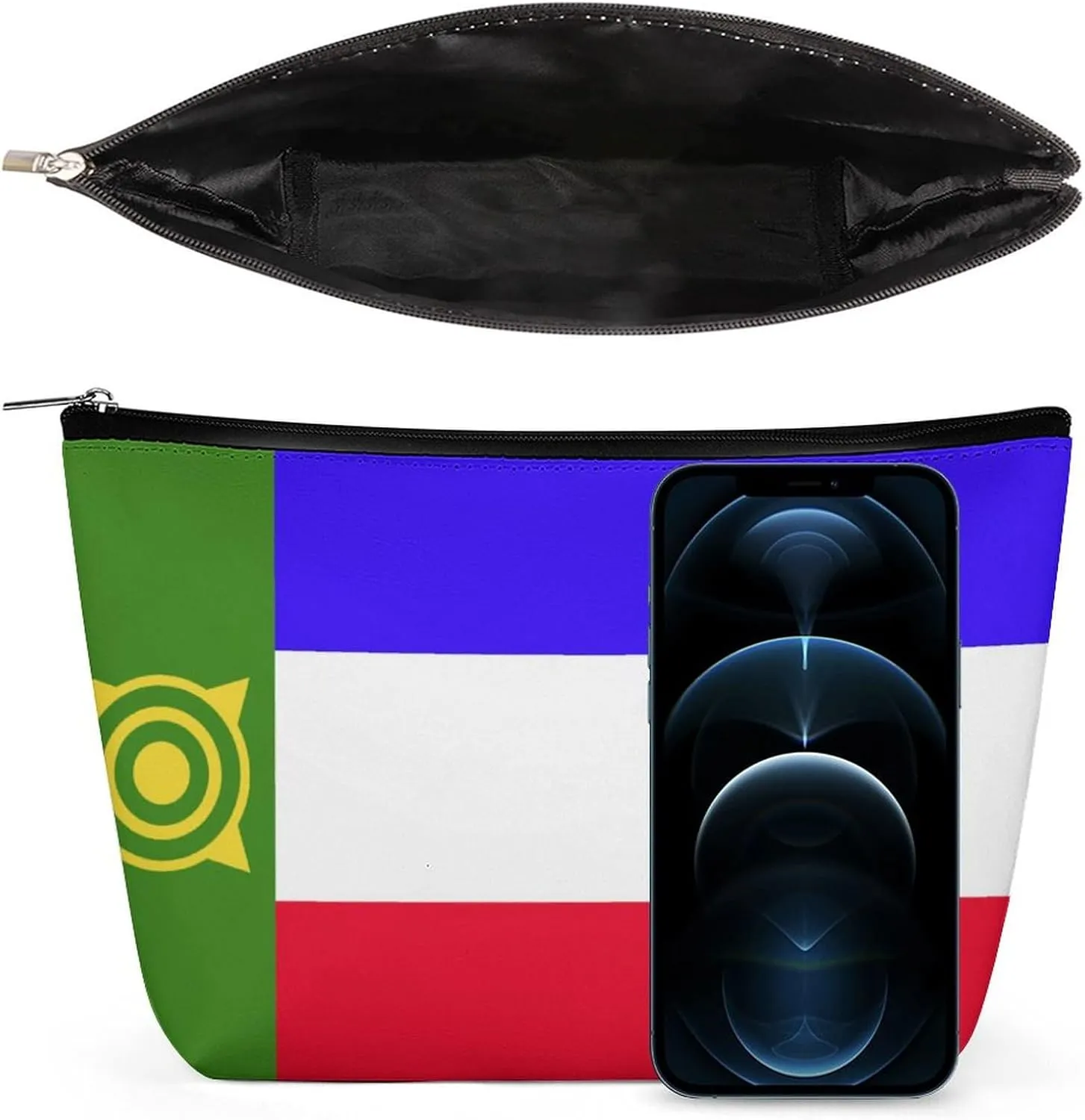 Khakassia Flag Portable Cosmetic Organizer Bag Travel Makeup for Women
