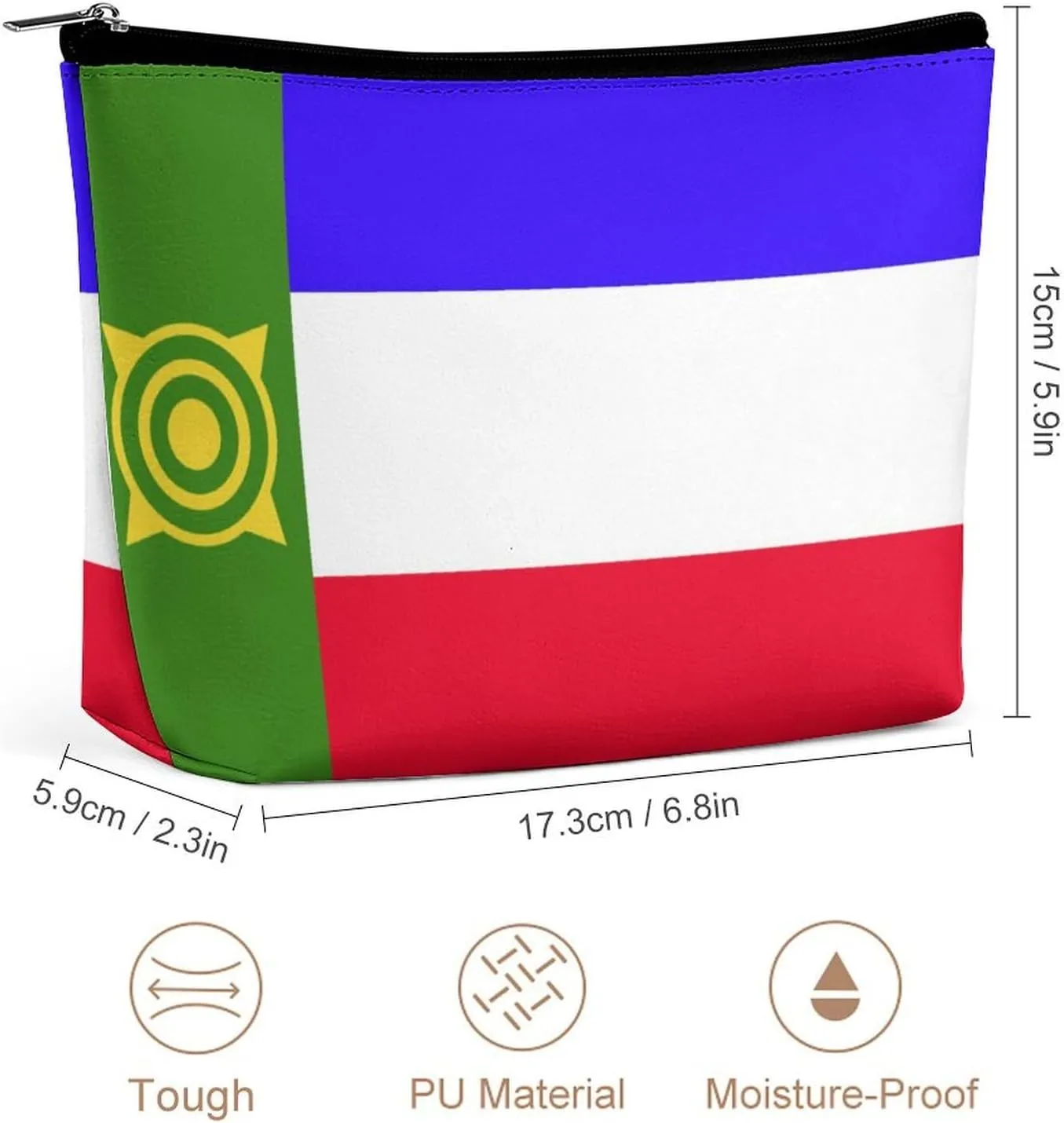 Khakassia Flag Portable Cosmetic Organizer Bag Travel Makeup for Women