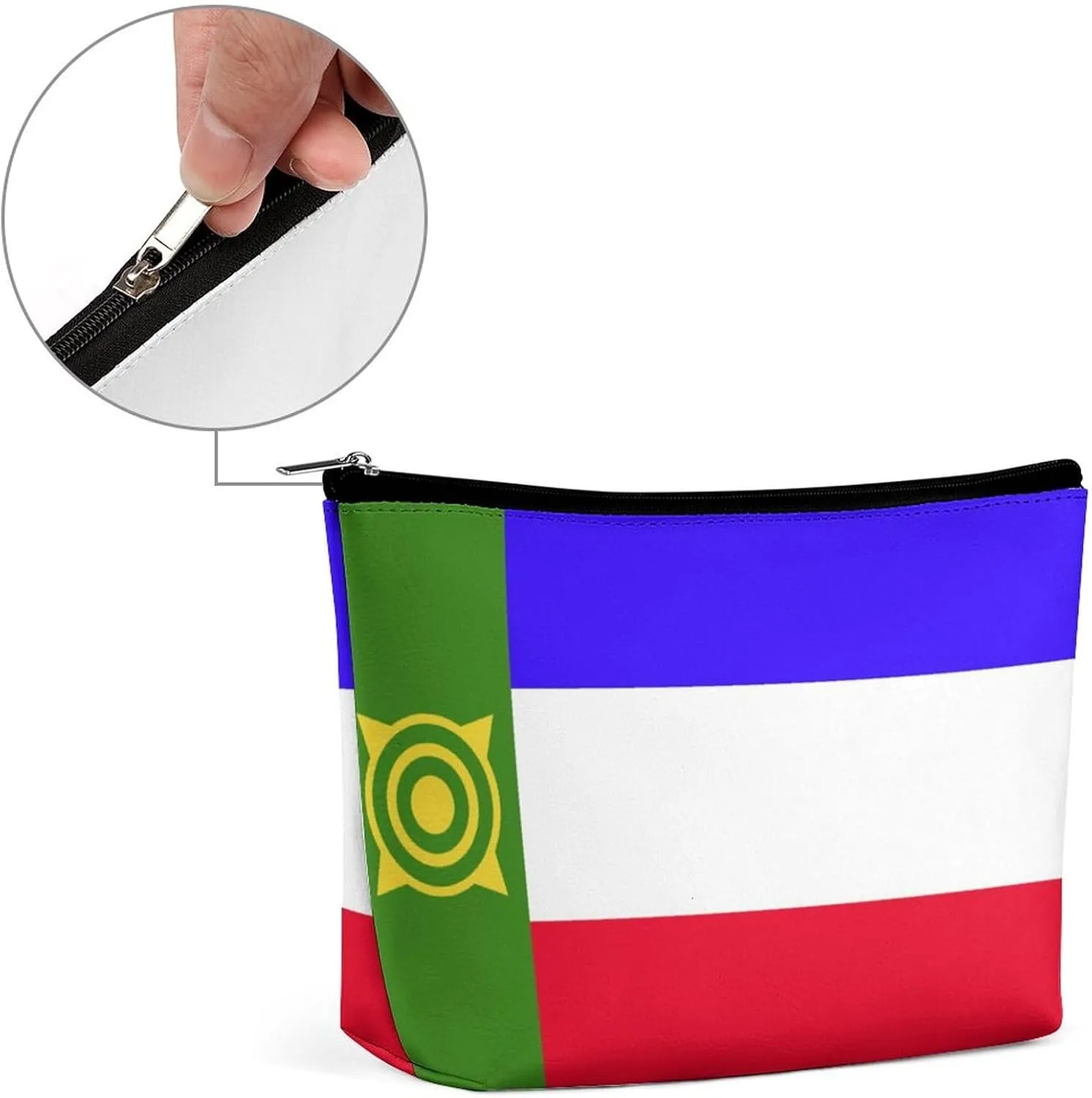 Khakassia Flag Portable Cosmetic Organizer Bag Travel Makeup for Women