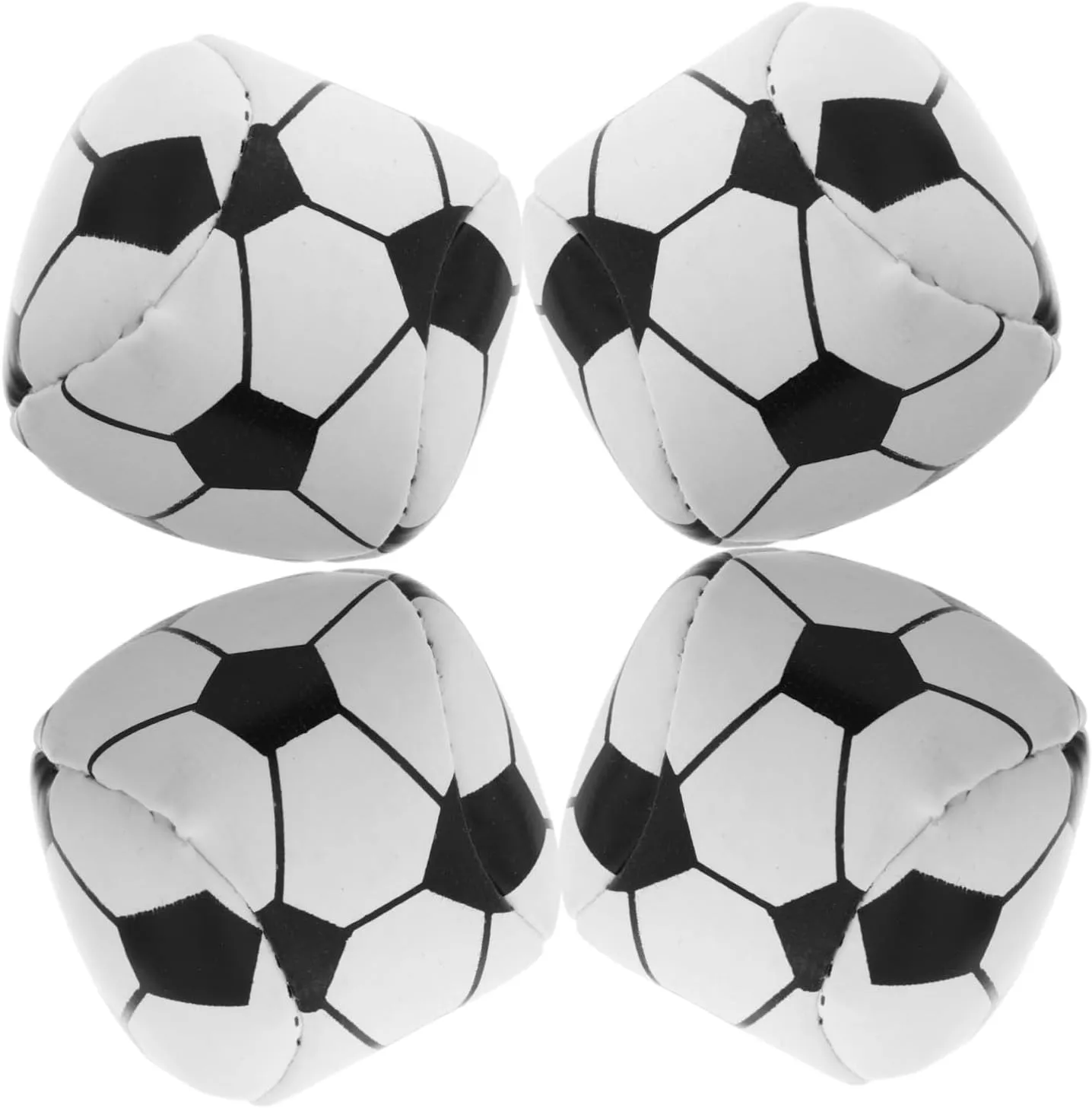 KICHOUSE Skill Development Bean Bags 4pcs Handmade Leather Soccer Shape for Catching Games Outdoor Fun