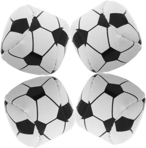 KICHOUSE Skill Development Bean Bags 4pcs Handmade Leather Soccer Shape for Catching Games Outdoor Fun
