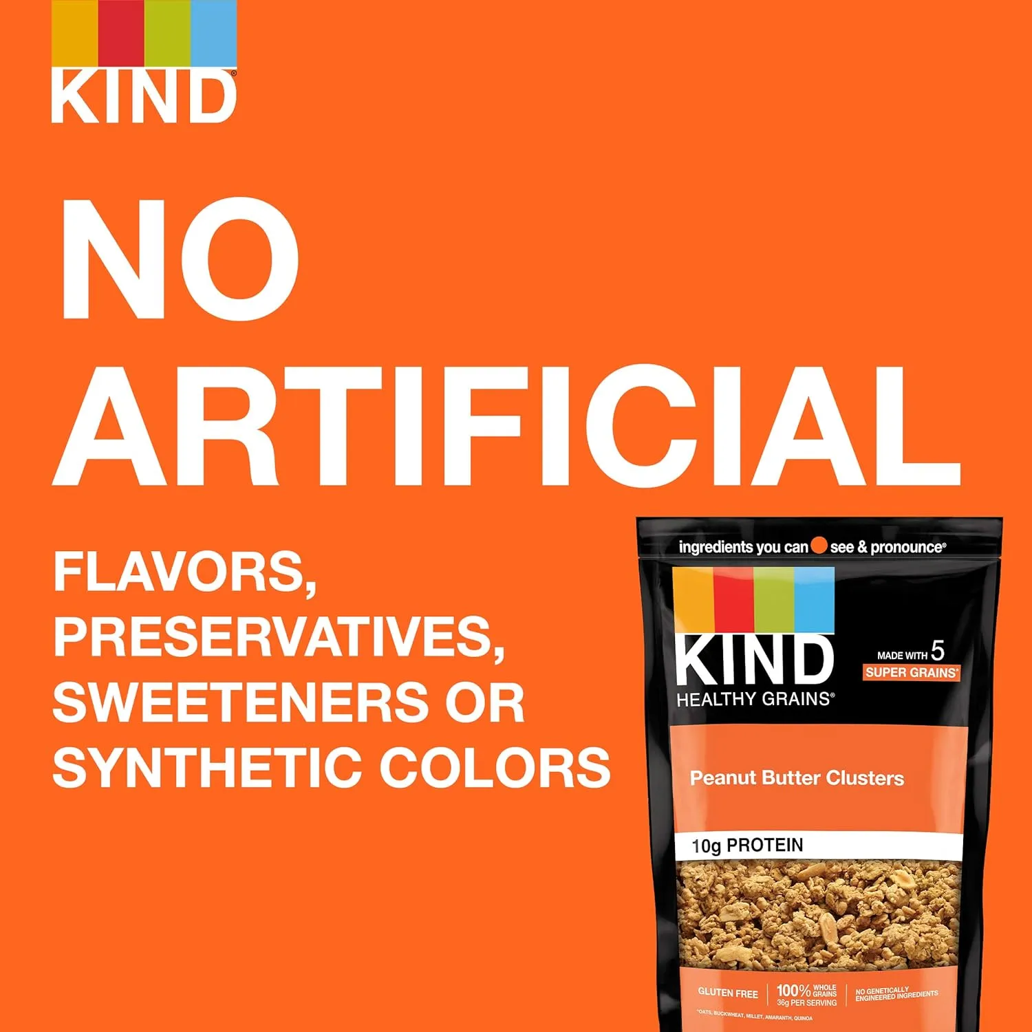 KIND Healthy Grains Granola, Peanut Butter Clusters, Healthy Snacks, Gluten Free, 100% Whole Grains, 10g Protein, 11oz, 3 Count