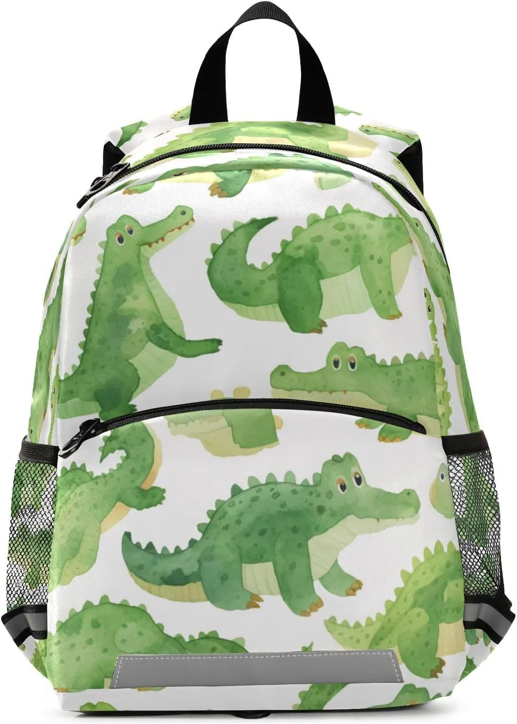 KLL Cute Backpack for Kindergarten Cute Cartoon Crocodile Alligator Watercolor Cute Travel Bookbag