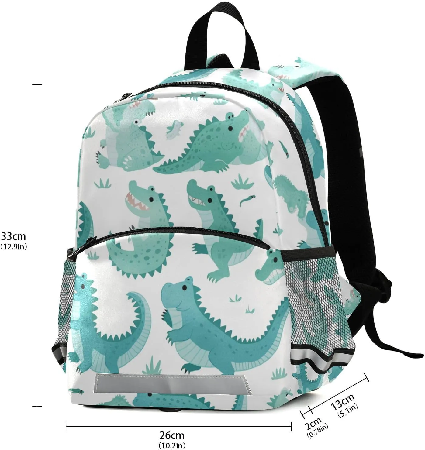 KLL Cute Cartoon Crocodile Alligator Kindergarten Preschool Backpack Multifunctional Mini Book Bag for School Travel