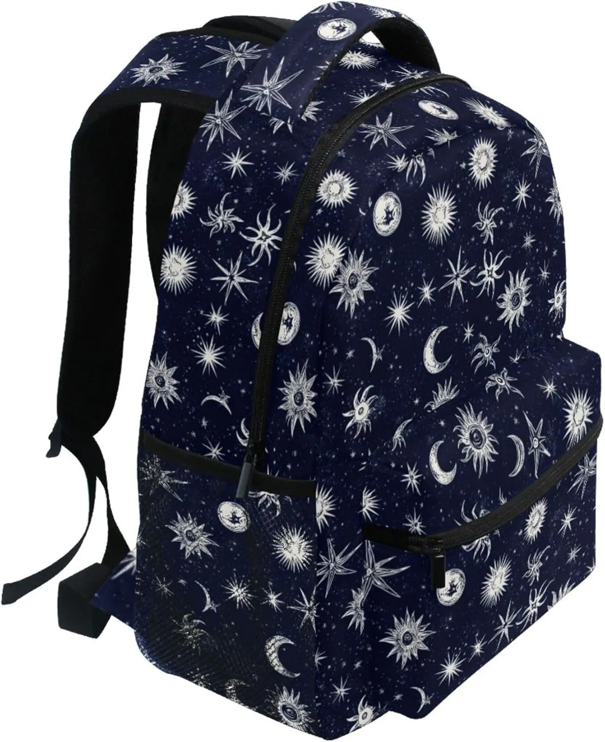 KLL Day Backpack for Men Women Fashion Stylish Travel Bags with Chest Strap for Travel Trip Starry Night Star Sun Moon