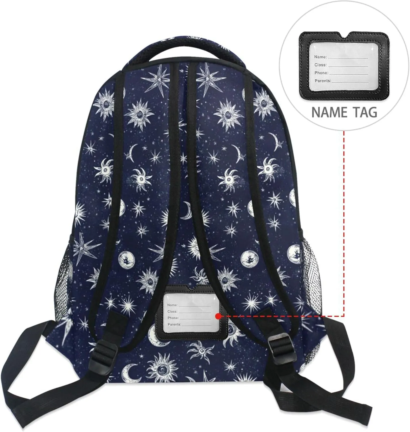 KLL Day Backpack for Men Women Fashion Stylish Travel Bags with Chest Strap for Travel Trip Starry Night Star Sun Moon