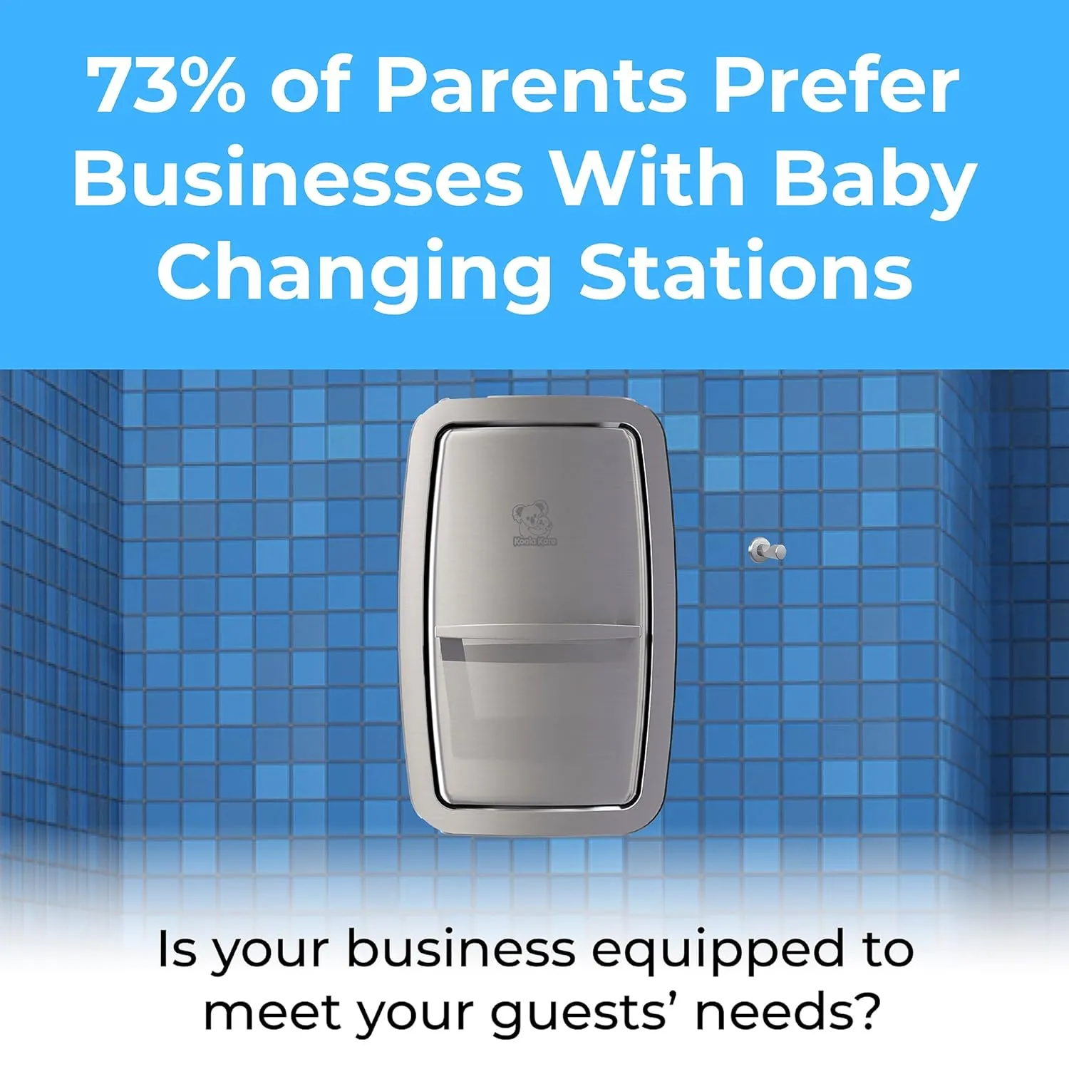 Koala Kare Baby Changing Station Vertical Recessed-Mounted, Model KB311-SSRE (Stainless Steel)
