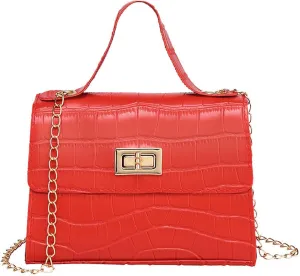 Ladies New PU One Shoulder Diagonal Bag Coin Purse Fashion Crocodile Pattern Handbag