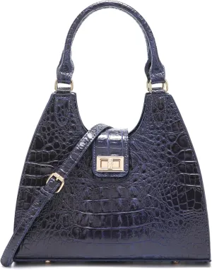 Ladies Tote Leather Bags for Women Crocodile Embossed Zipper Satchel Purse Classy Compartments Crossbody bag
