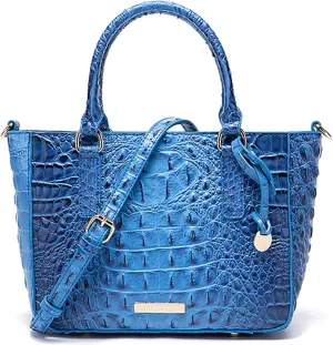 Ladies Tote Leather Bags for Women Crocodile Embossed Zipper Satchel Purse Elegant Compartments Crossbody Work