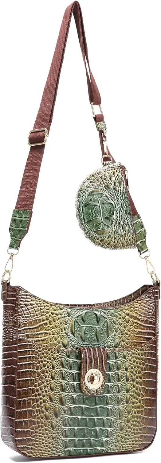 Ladies Tote Leather Bags for Women Crocodile Pattern HandBag Large Capacity Shoulder Purse