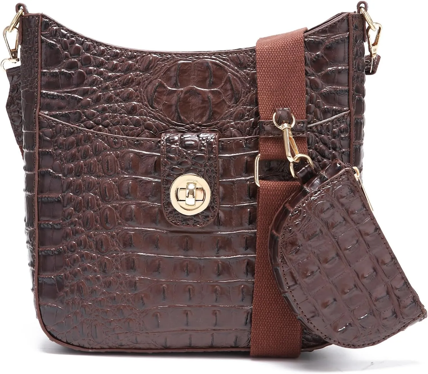 Ladies Tote Leather Bags for Women Crocodile Pattern HandBag Large Capacity Shoulder Purse
