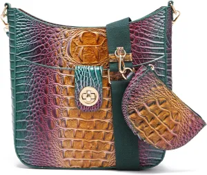 Ladies Tote Leather Bags for Women Crocodile Pattern HandBag Large Capacity Shoulder Purse