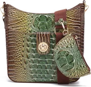 Ladies Tote Leather Bags for Women Crocodile Pattern HandBag Large Capacity Shoulder Purse
