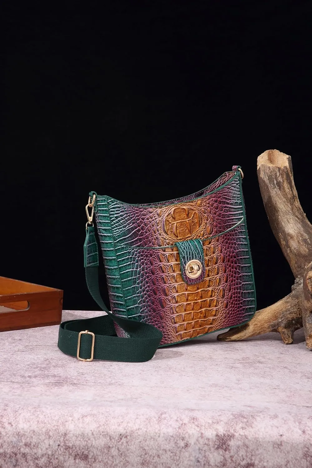 Ladies Tote Leather Bags for Women Crocodile Pattern HandBag Large Capacity Shoulder Purse
