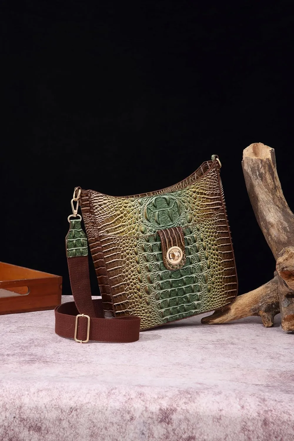 Ladies Tote Leather Bags for Women Crocodile Pattern HandBag Large Capacity Shoulder Purse