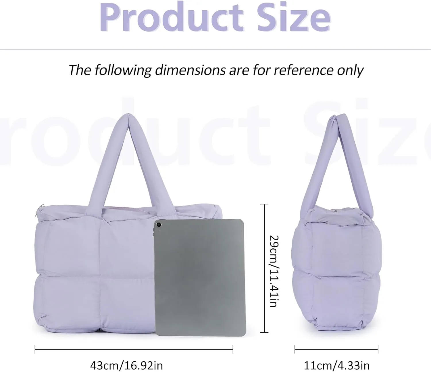 Lanpet Puffer Tote Bag for Women,Large Quilted puffy Padded Handbags Lightweight Shoulder Bags for Travel Gym Shopping Work
