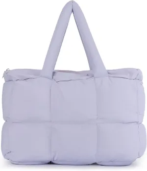 Lanpet Puffer Tote Bag for Women,Large Quilted puffy Padded Handbags Lightweight Shoulder Bags for Travel Gym Shopping Work