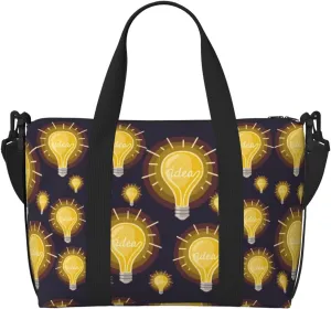 Laptop Tote Bag for Women Work - ider Light Bulb Pattern Gym Bag for Women Men, Crossbody Travel Bags for Women Men Carry On, Weekender Bags for Women Travel