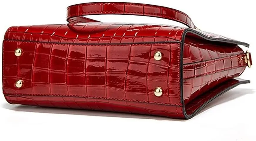 Large Capacity Tote Designer Leather Crossbody Crocodile Pattern Retro Shoulder Purse Women’s Handbag