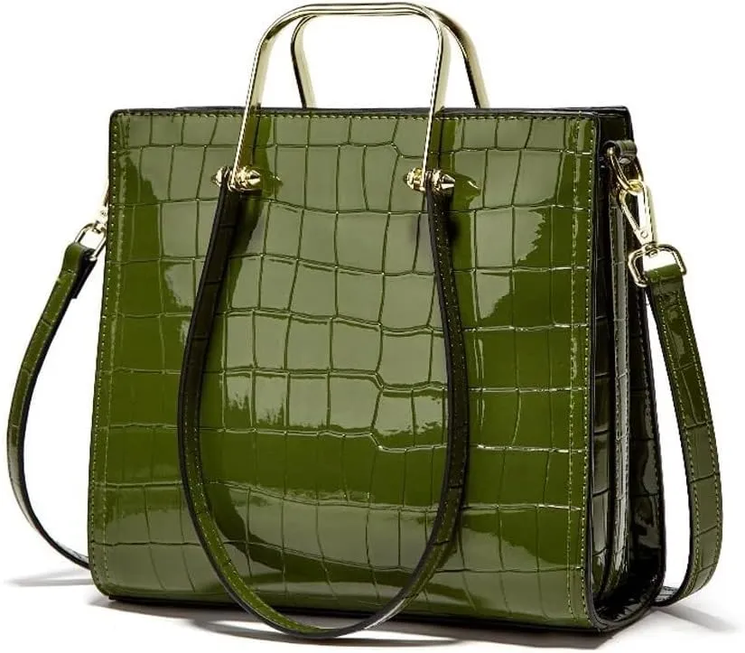 Large Capacity Tote Designer Leather Crossbody Crocodile Pattern Retro Shoulder Purse Women’s Handbag