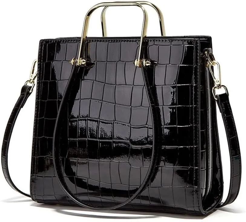 Large Capacity Tote Designer Leather Crossbody Crocodile Pattern Retro Shoulder Purse Women’s Handbag