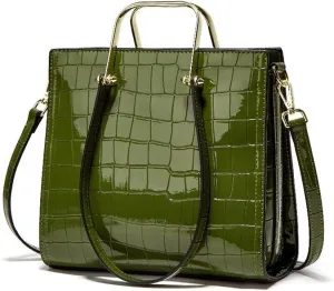 Large Capacity Tote Designer Leather Crossbody Crocodile Pattern Retro Shoulder Purse Women’s Handbag