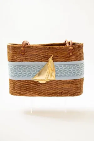 Large Charlotte - Blue Bell/Ocean Layer with XL Sailboat