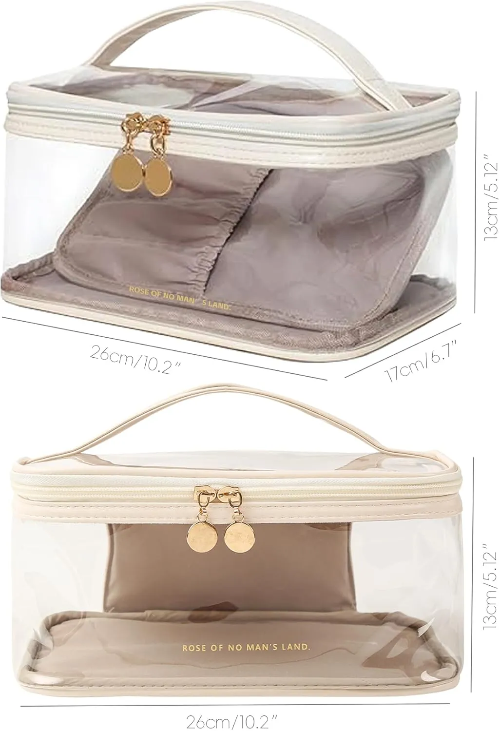 Large Clear Makeup Bag Big Cosmetic Bags Waterproof Toiletry Orangizer with Handle Transparent Toiletries Case Travel Pouch for Women Girls Daily Beauty Purse Essentials Skincare Bag Pink