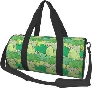Large Duffle Bag for Travel - Crocodile And Bush Gym Bag for Women Men, Foldable Travel Bags for Women Men with Zippered Multiple Pockets