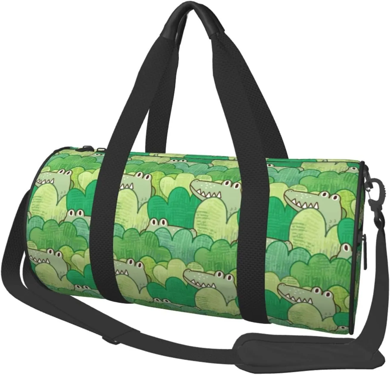 Large Duffle Bag for Travel - Crocodile And Bush Gym Bag for Women Men, Foldable Travel Bags for Women Men with Zippered Multiple Pockets