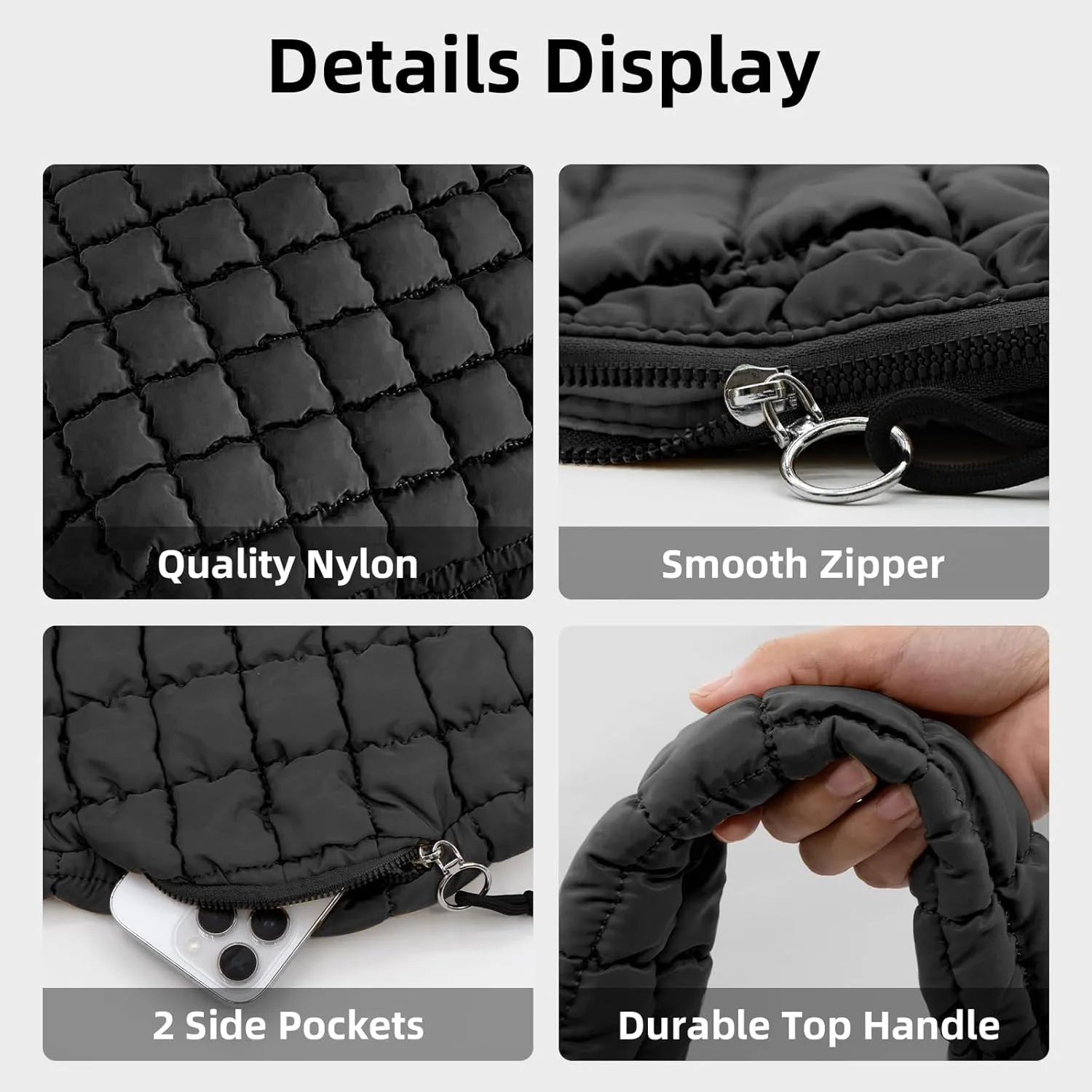Large Quilted Tote Bag Crossbody Puffer Tote Bags for Women Quilted Hobo Bags Carryall Shoulder Bubble Bag