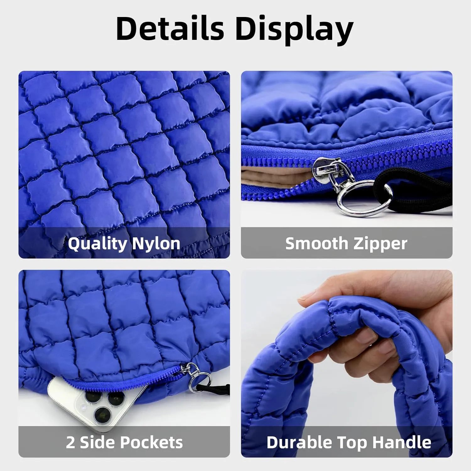 Large Quilted Tote Bag Crossbody Puffer Tote Bags for Women Quilted Hobo Bags Carryall Shoulder Bubble Bag