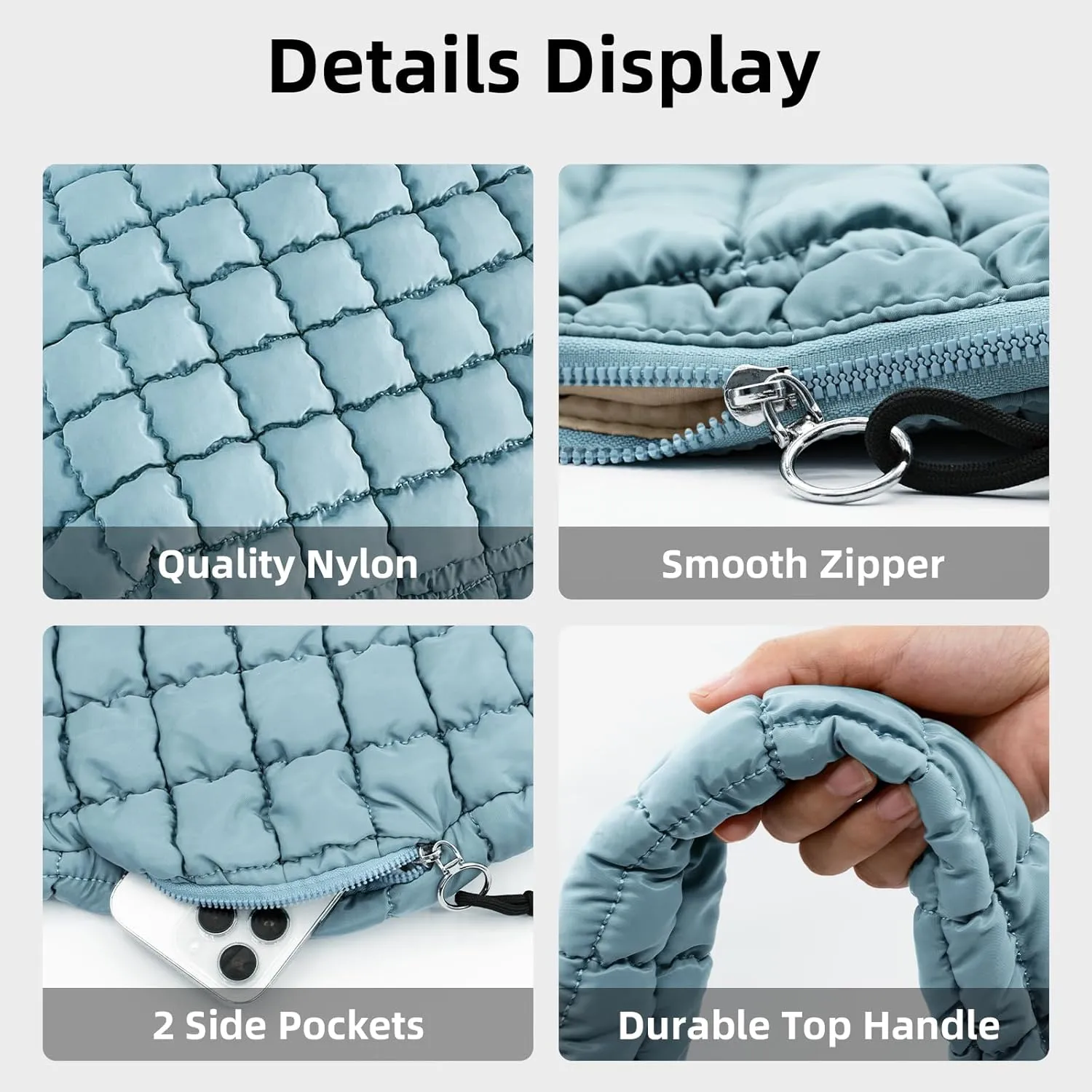 Large Quilted Tote Bag Crossbody Puffer Tote Bags for Women Quilted Hobo Bags Carryall Shoulder Bubble Bag