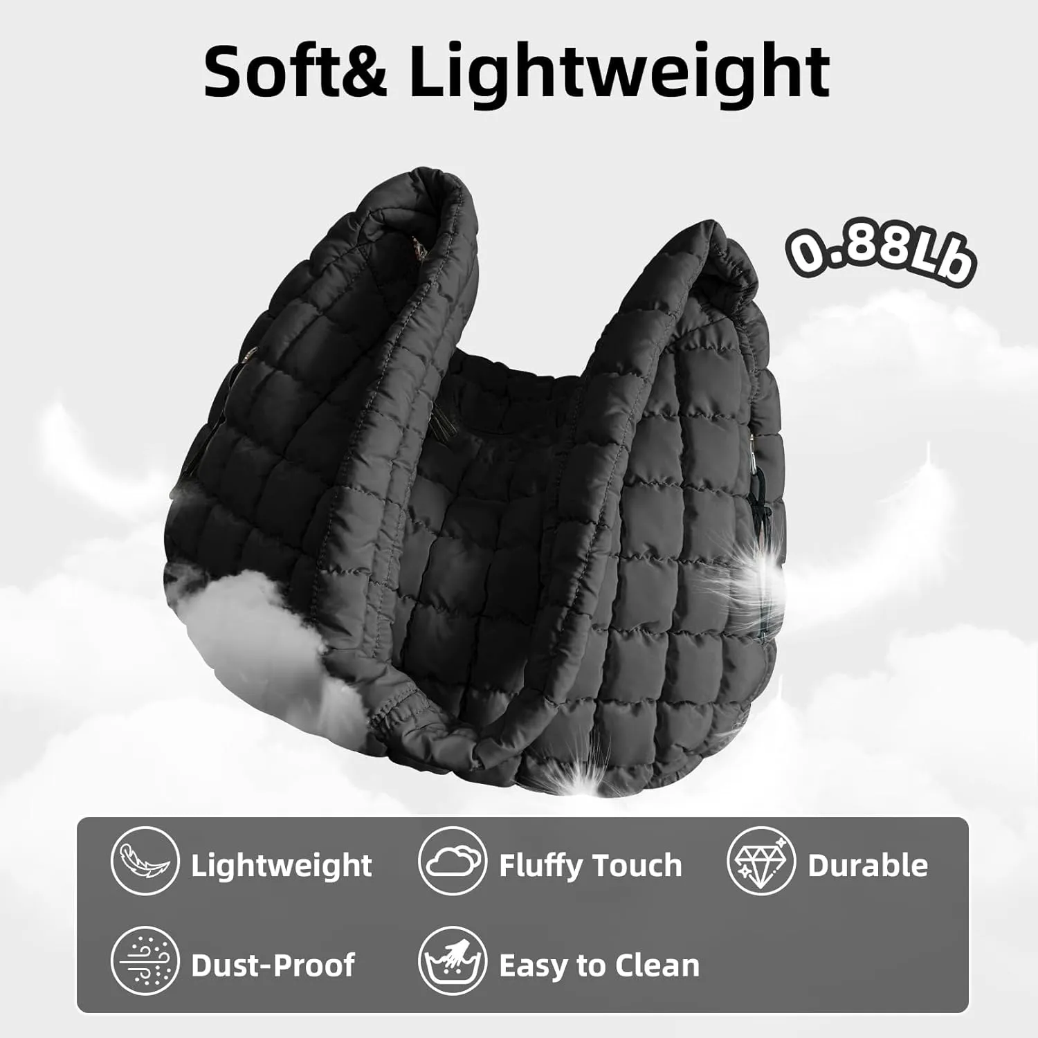 Large Quilted Tote Bag Crossbody Puffer Tote Bags for Women Quilted Hobo Bags Carryall Shoulder Bubble Bag