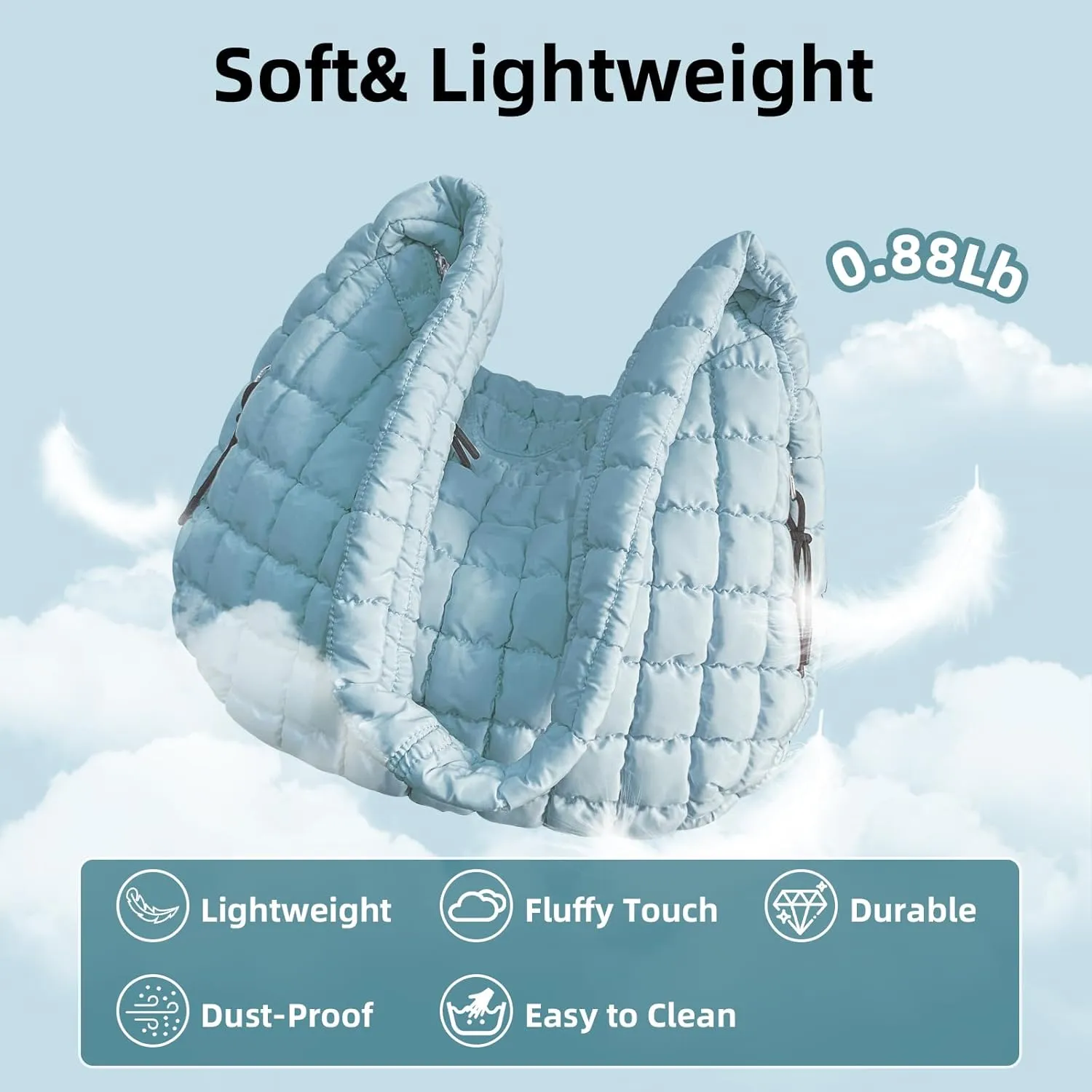 Large Quilted Tote Bag Crossbody Puffer Tote Bags for Women Quilted Hobo Bags Carryall Shoulder Bubble Bag